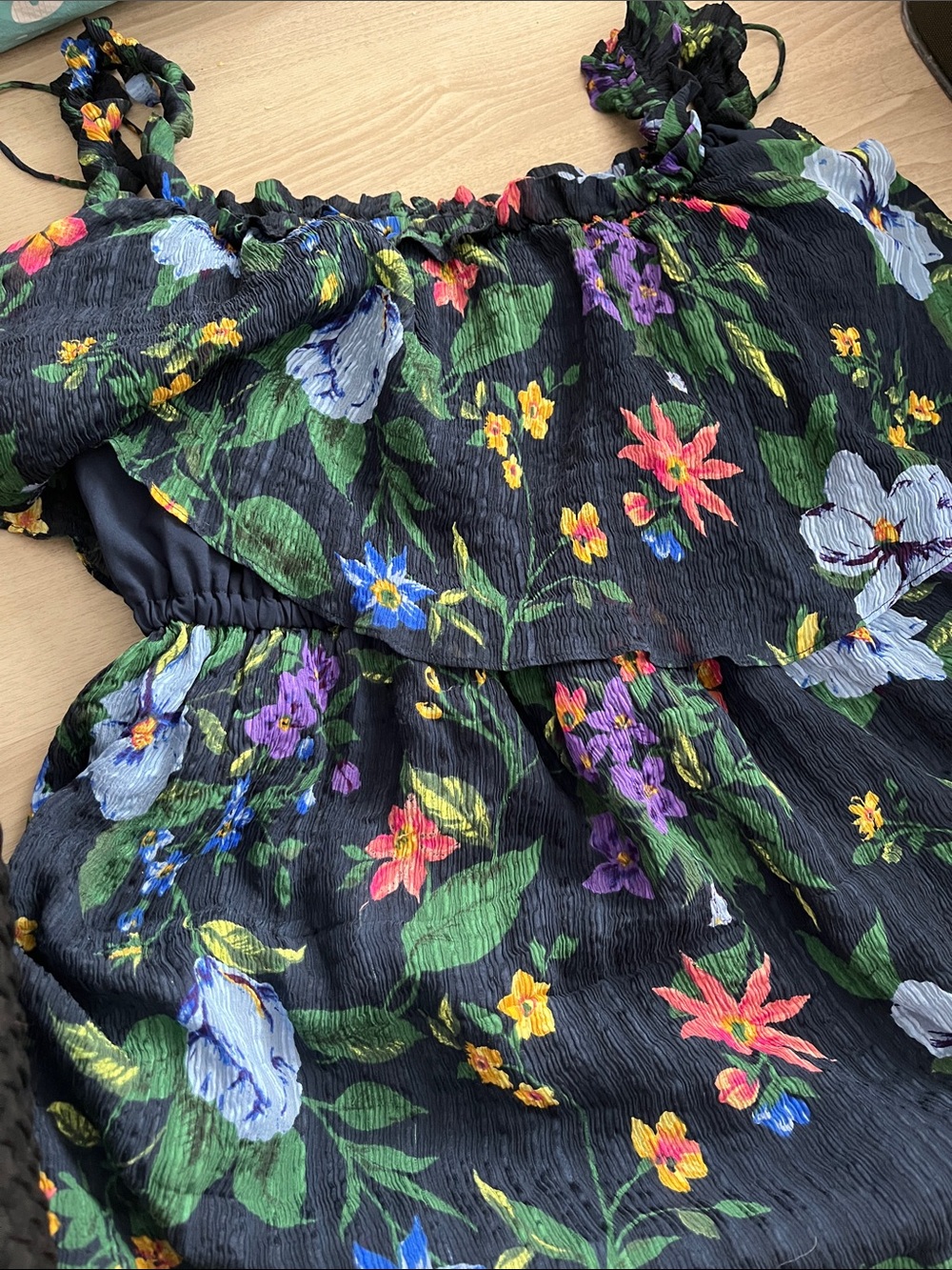 Club Monaco Silk 100% Floral Tiered Midi Dress Spagetti straps Drop Shoulder S/M - Picture 12 of 16